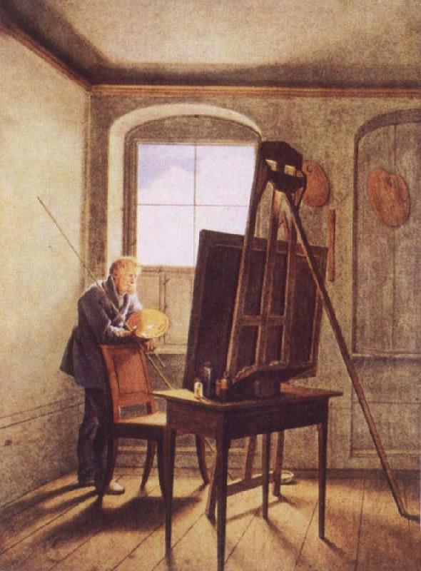 Georg Friedrich Kersting Caspar David Friedrich in his Studio Norge oil painting art